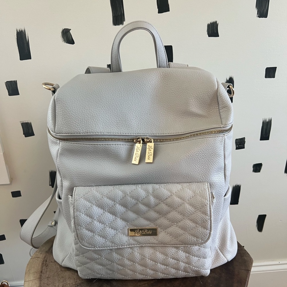 Luli Bebe Monaco Diaper Bag- Stone Grey